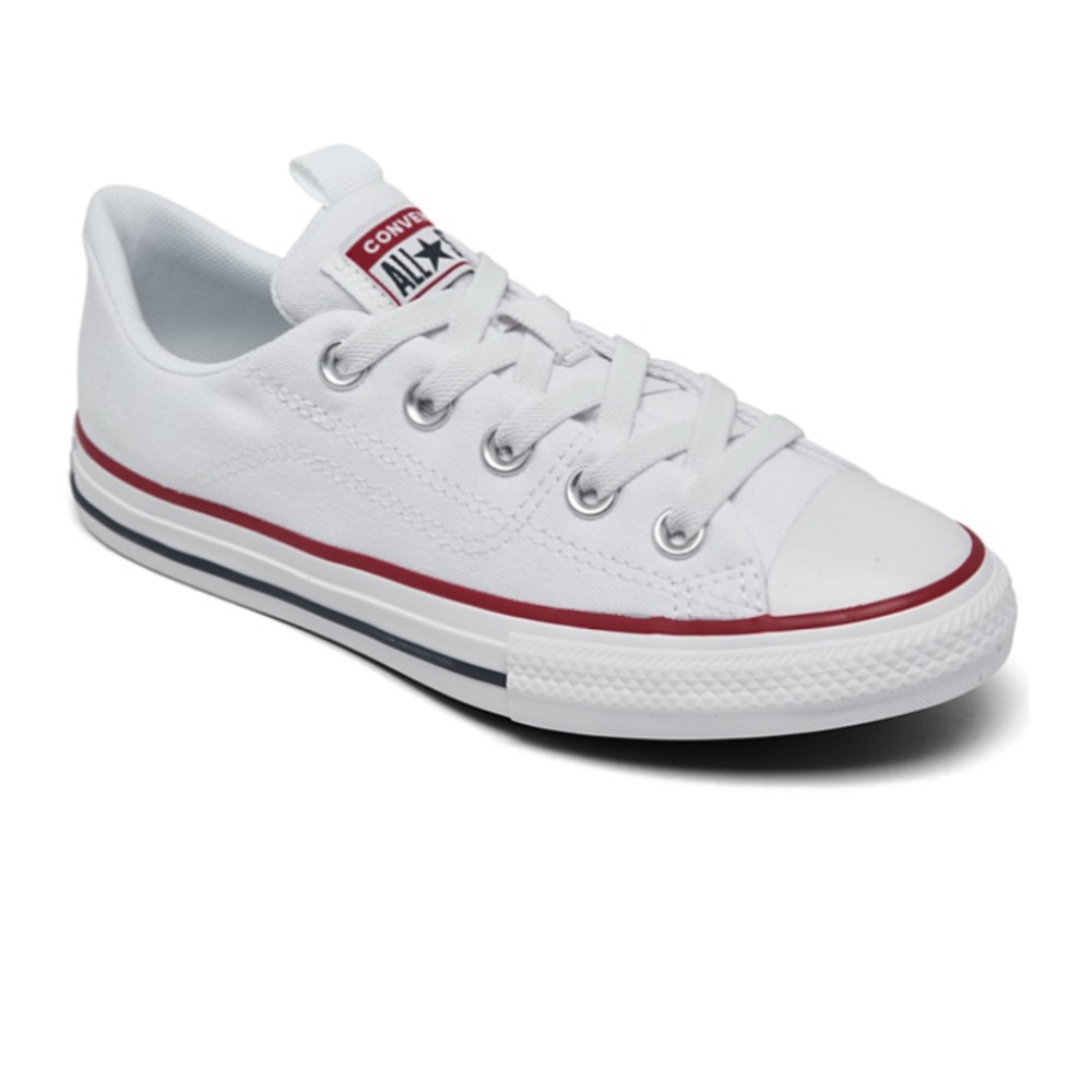 Converse White and Red Low-Top Sneakers